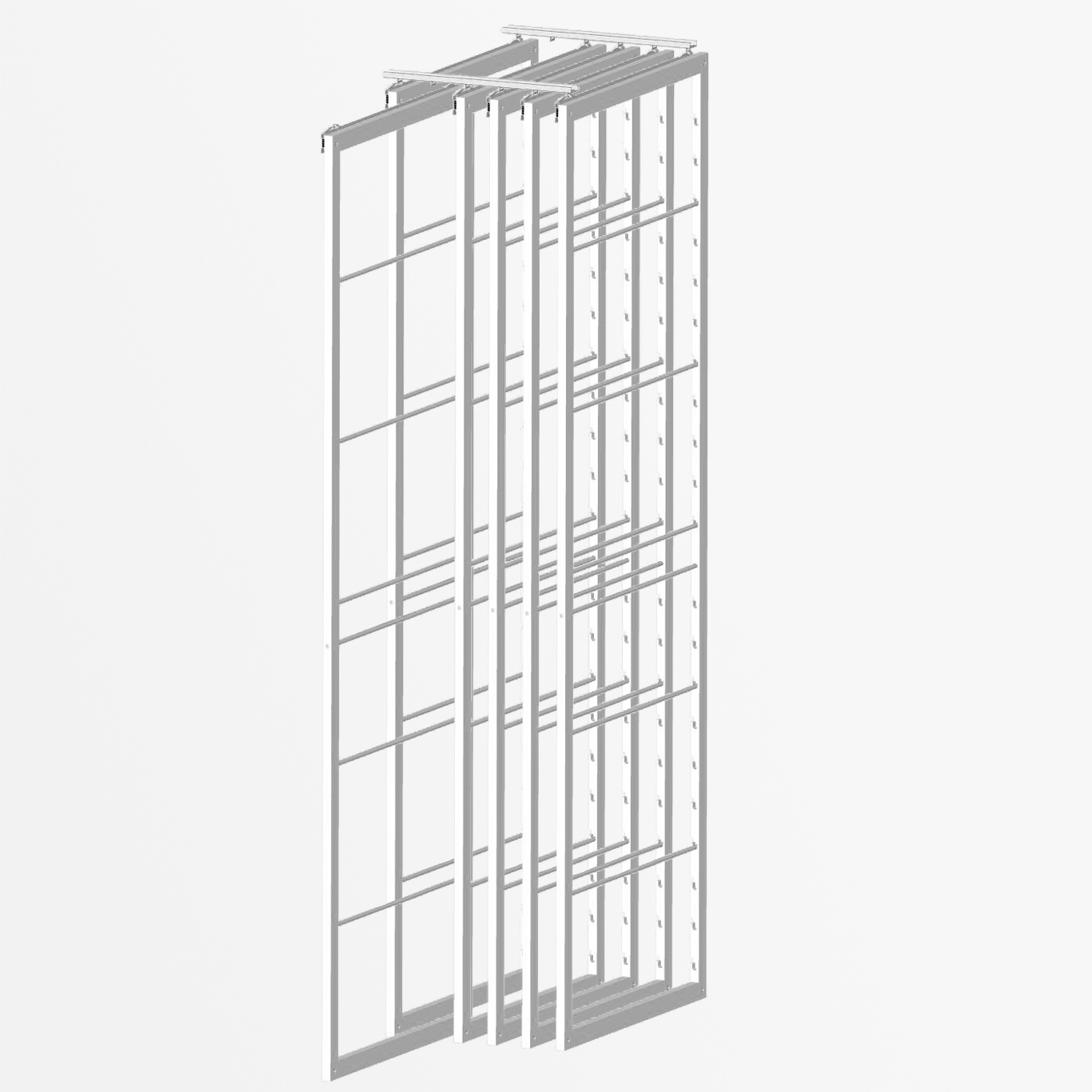 6 Frames | 30″ depth | 85″ height | Ash | White